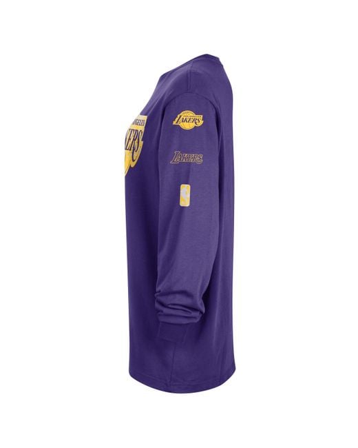 Nike Los Angeles Lakers Essential Nba-shirt Met Lange Mouwen in het Blue