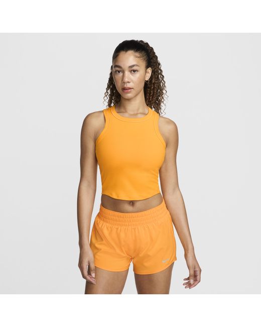 Nike Orange One Fitted Dri-fit Cropped Tank Top