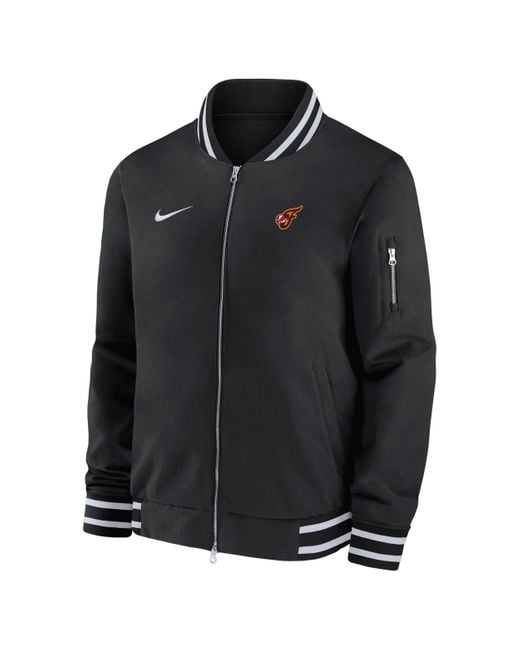 Nike Black Army Rivalry Collection College Full-Zip Bomber Jacket for men