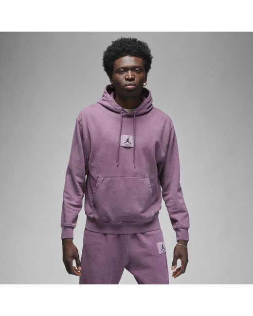 Nike Purple Flight Fleece Washed Pullover Hoodie for men