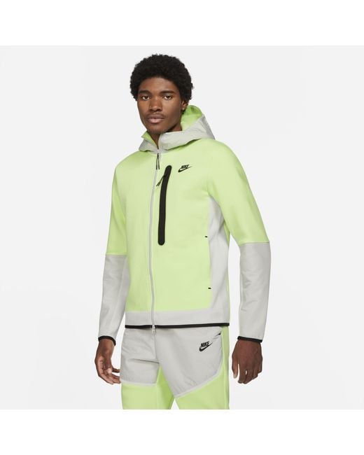 onszelf Menselijk ras Kenmerkend Nike Sportswear Tech Fleece Geweven Hoodie Met Rits in het Groen voor heren  | Lyst NL