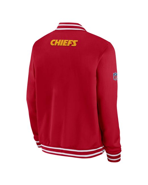 Nike Red Coach (nfl Kansas City Chiefs) Full-zip Bomber Jacket Polyester for men