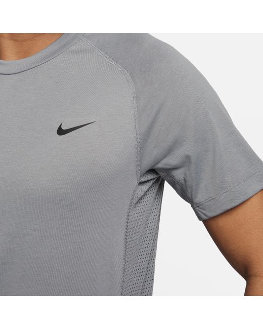 Nike Gray Flex Rep Dri-fit Short-sleeve Fitness Top 50% Recycled Polyester for men
