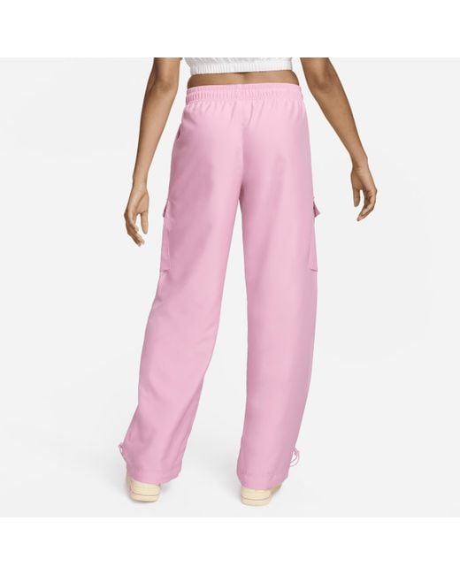 Nike Pink Sportswear Woven Cargo Trousers
