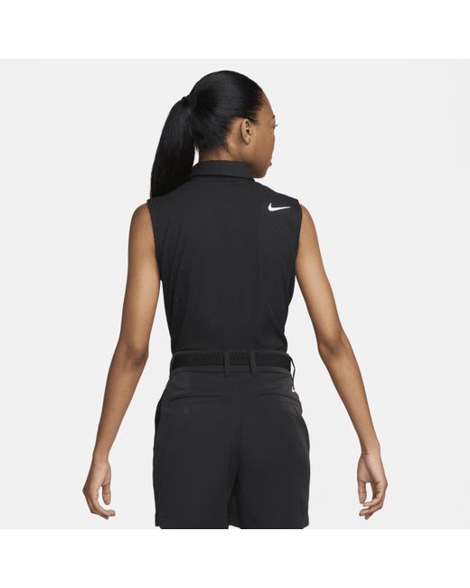 Nike Black Tour Dri-fit Adv Sleeveless Golf Polo