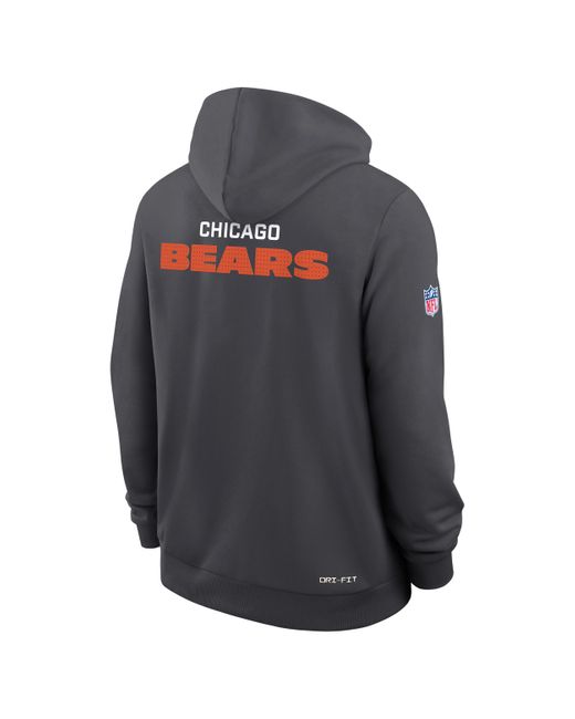 Nike Gray Chicago Bears Initial Home Sideline Dri-Fit Nfl Pullover Hoodie for men