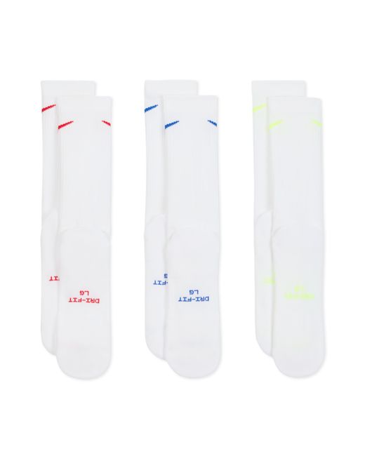 Nike White Everyday Elevated Crew Socks (3 Pairs)