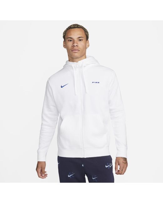 Nike Fff Club Fleece Full-zip Hoodie in White for Men | Lyst UK