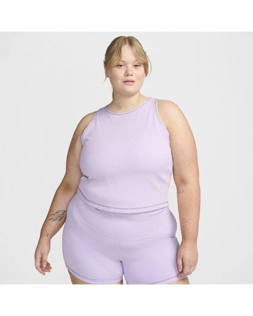 Nike Purple One Fitted Dri-fit Ribbed Tank Top (plus Size)