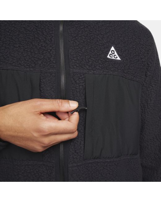 Nike Black Acg 'arctic Wolf' Full-zip Top 50% Recycled Polyester for men