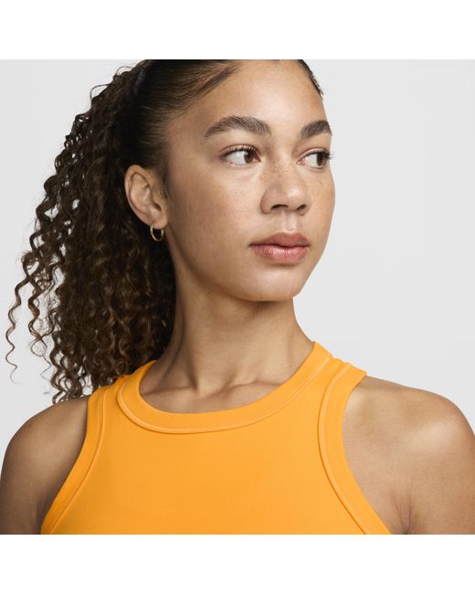 Nike Orange One Fitted Dri-fit Cropped Tank Top