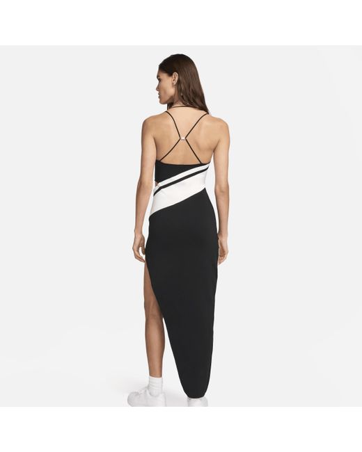 Nike Black Sportswear Asymmetrical Knit Dress Polyester