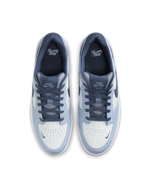 Nike Blue Sb Force 58 Premium Skate Shoes Leather