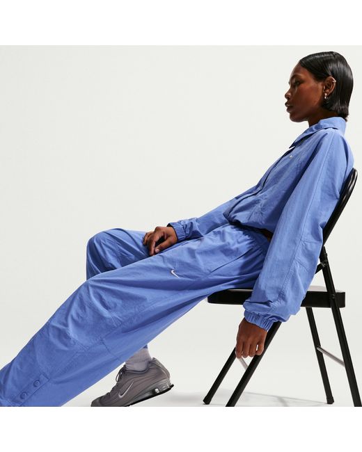 Nike Blue Sportswear Oversized High-Waisted Woven Pants