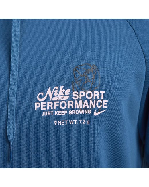 Nike Blue Dri-fit Hooded Fitness Pullover for men