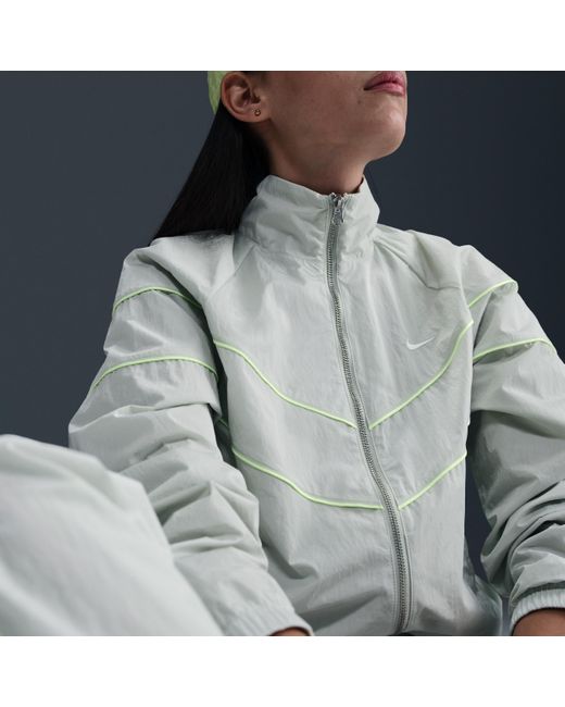 Nike Gray Windrunner Loose Uv Woven Full-Zip Jacket