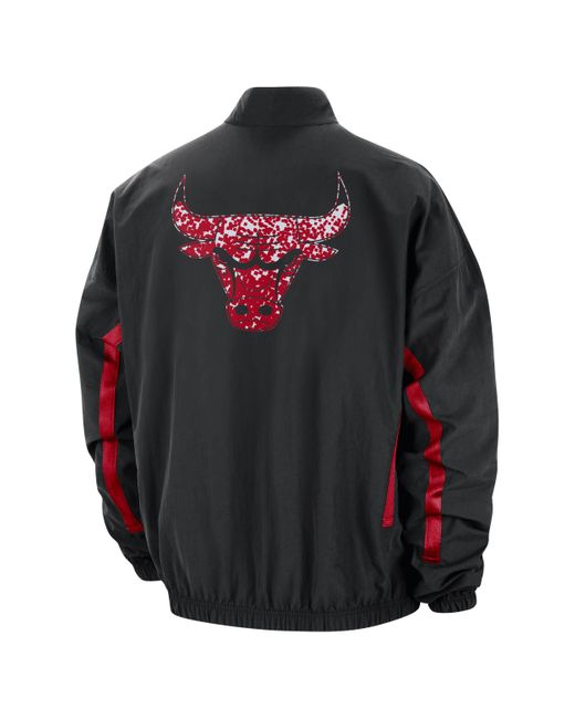 Nike Black Chicago Bulls Dna Courtside Nba Woven Graphic Jacket Polyester for men