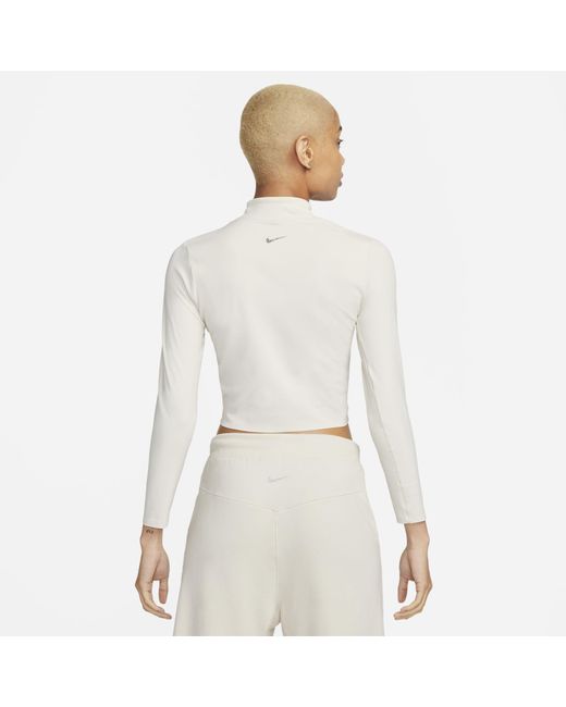 Nike Yoga Dri-fit Luxe Long Sleeve Crop Top in White | Lyst