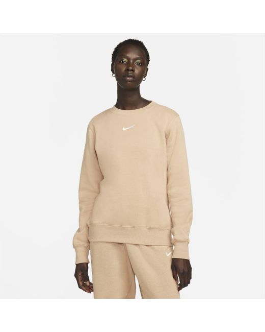 Nike Sportswear Phoenix Fleece Crew-neck Sweatshirt in Natural | Lyst