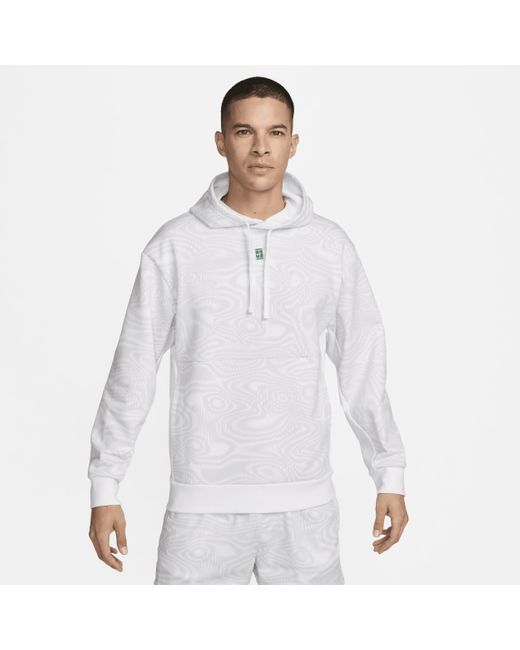 Felpa da tennis in fleece con cappuccio dri-fit court heritage di Nike in White da Uomo