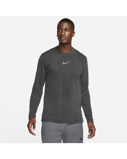 Nike Synthetic Pro Dri-fit Adv Long-sleeve Top in Black,Iron Grey (Gray ...