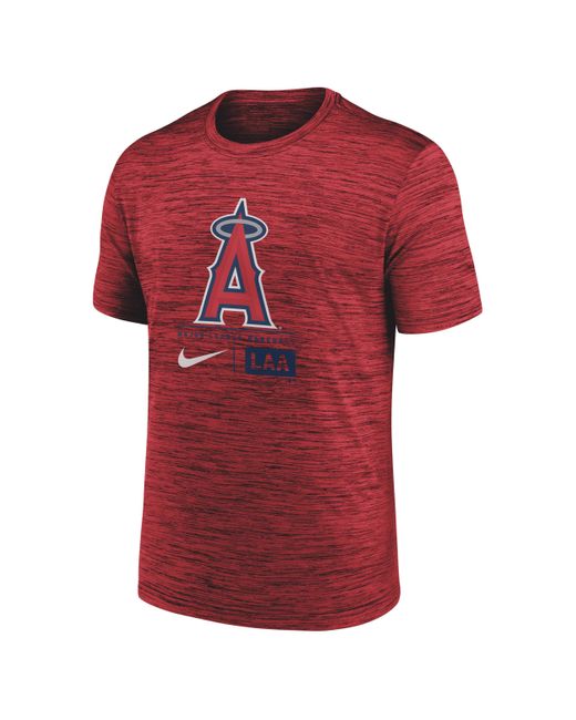 Nike Red Los Angeles Angels Large Logo Velocity Mlb T-shirt for men