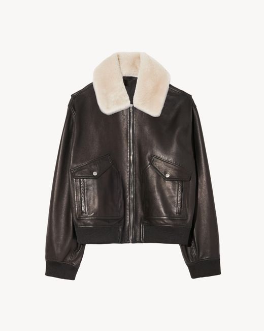 Nili Lotan Black Elias Leather Jacket