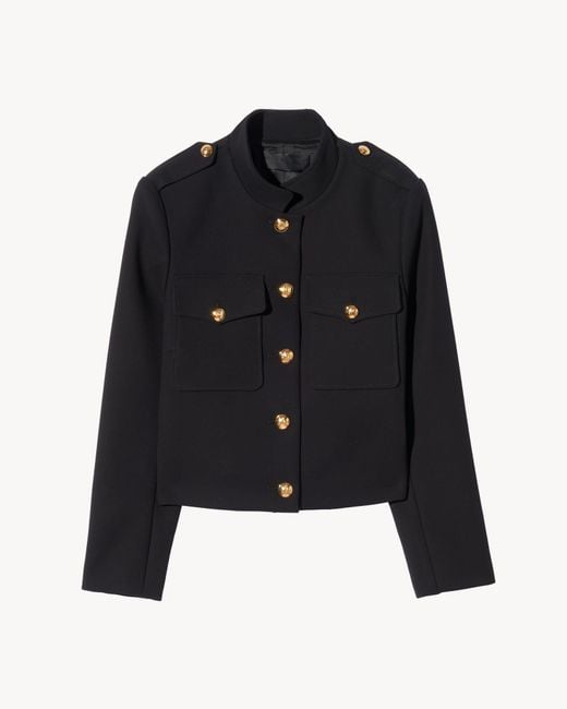 Nili Lotan Black Berenice Cropped Cotton Jacket