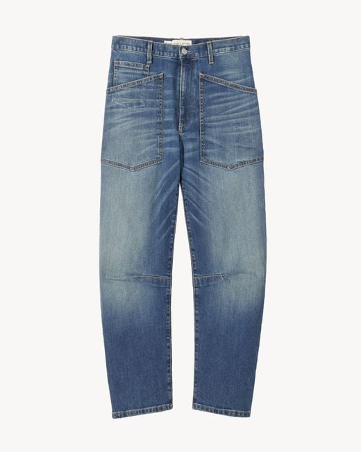 Nili Lotan Blue Shon High-Rise Tapered Jeans