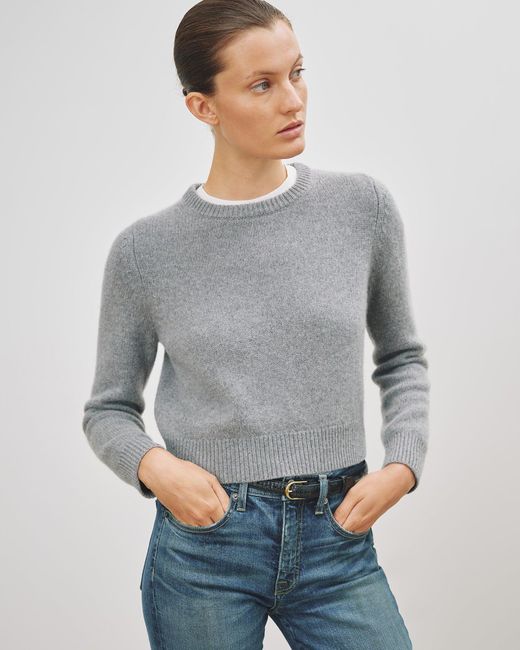 Nili Lotan Gray Poppy Cashmere Sweater