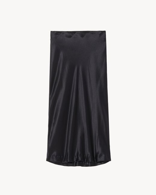 Nili Lotan Black Rosine Silk Skirt