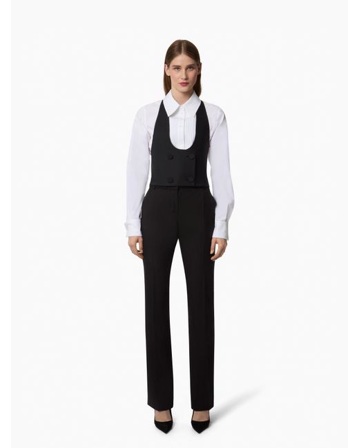 Nina Ricci White Straight Wool Pants