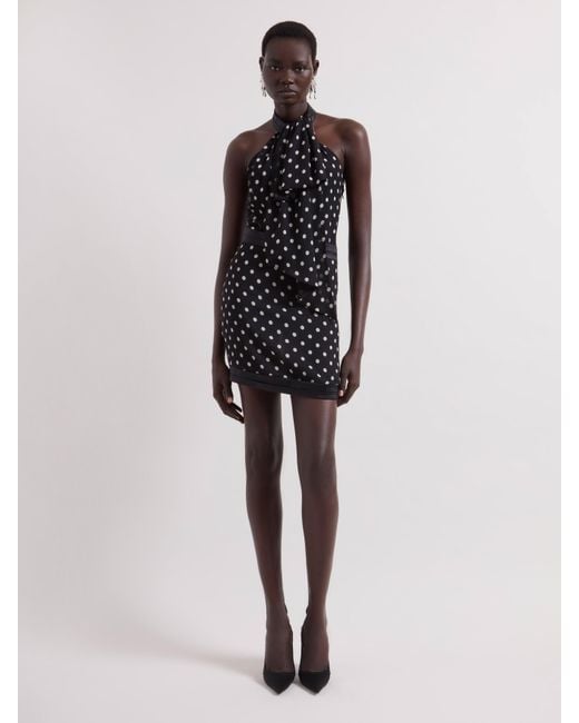 Nina Ricci Multicolor Polka Dots Halterneck Mini Dress
