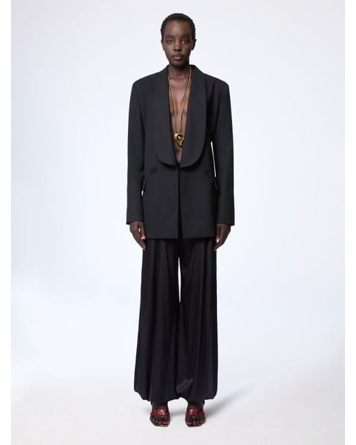 Nina Ricci Black Double-Breasted Wool Gabardine Blazer