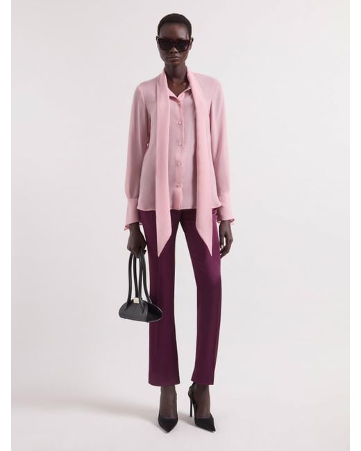 Nina Ricci Pink Lavallière Silk Shirt