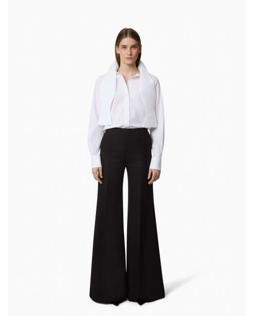Nina Ricci White Flared Wool Pants