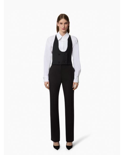 Nina Ricci White Straight Wool Pants