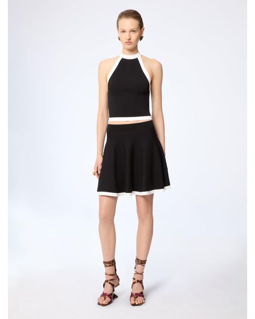 Nina Ricci Black Mini Knit Skater Skirt