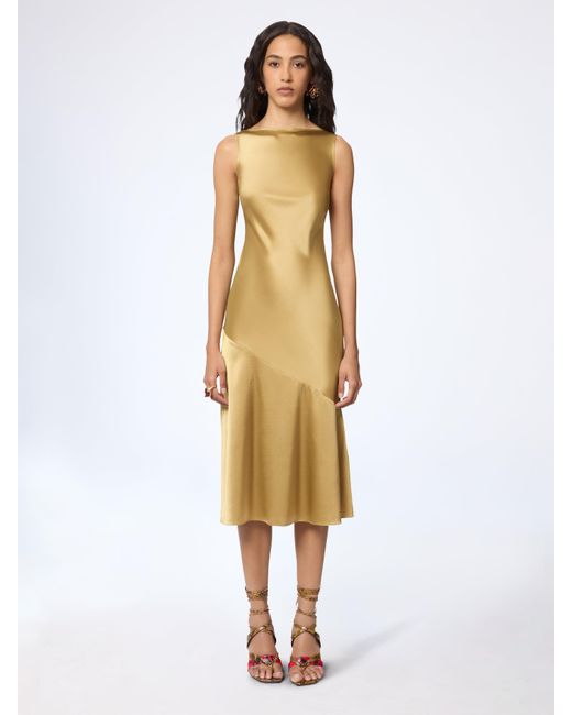 Nina Ricci Metallic Mermaid Midi Dress With Open Back
