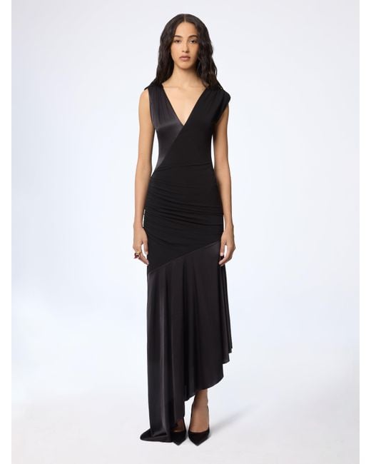 Nina Ricci Black Asymetrical Midi Dress