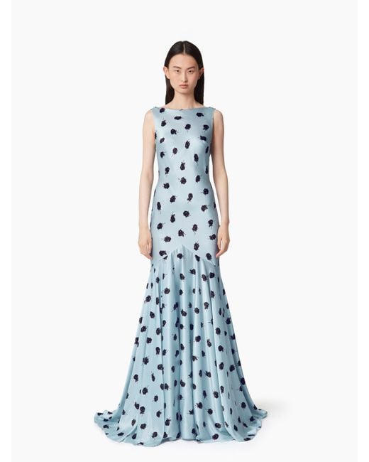 Nina Ricci Mermaid Dress With Open Back in Blue | Lyst UK