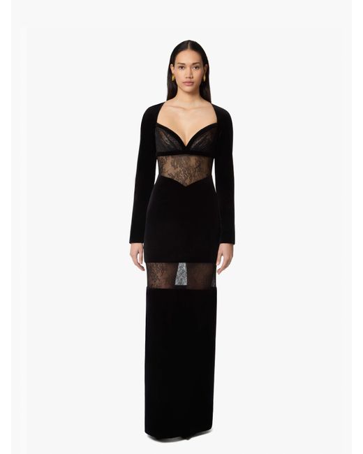 Nina Ricci Black Long Velvet Dress
