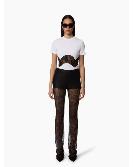 Nina Ricci White Lace Inserts T-Shirt