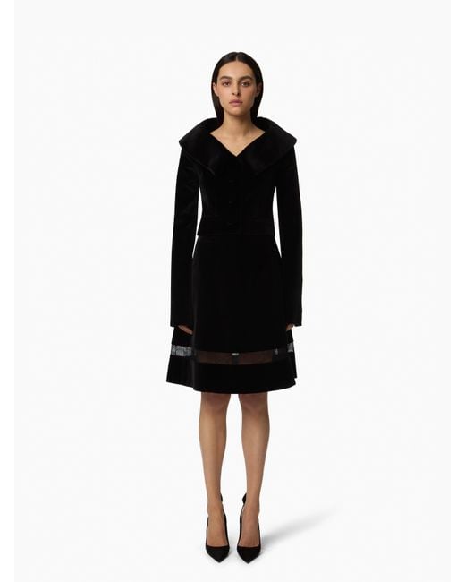 Nina Ricci Black Midi Velvet Skirt