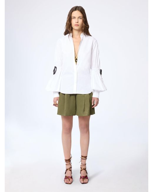 Nina Ricci White Poplin Shirt With Bow Details