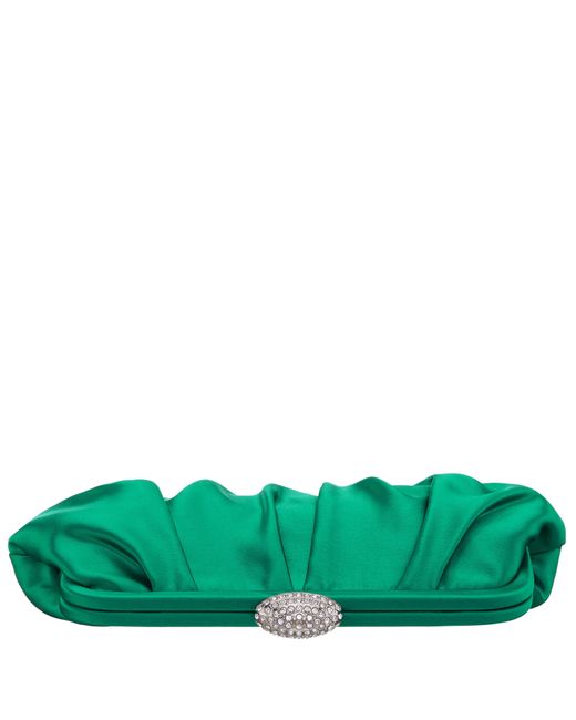 Nina Green Concord-oasis Pleated Frame Clutch With Crystal Clasp