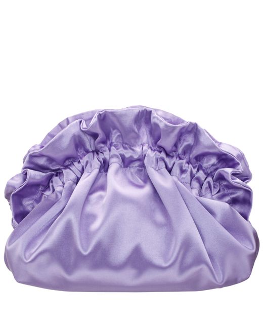 Nina Purple Cristy-royal Lilac Satin Gathered Crossbody Pouch Bag