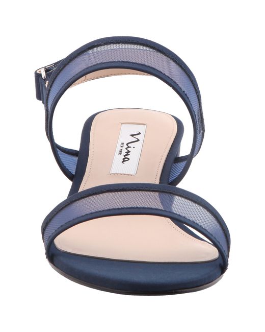 Nina Blue Ganice-new Navy Luster Satin Navy Mesh