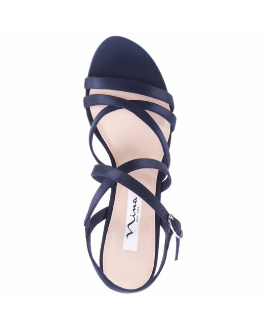 nina genaya strappy evening sandals navy