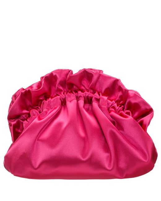 Nina Pink Cristy-kisses Satin Gathered Crossbody Pouch Bag